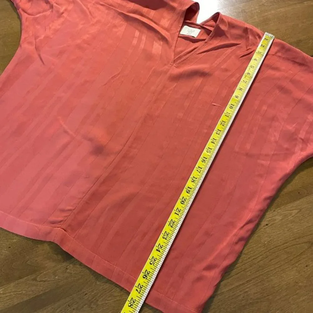 Tina Jo Women's Orange Stripe 3/4 Sleeve Shirt Top‎ Blouse Sz M